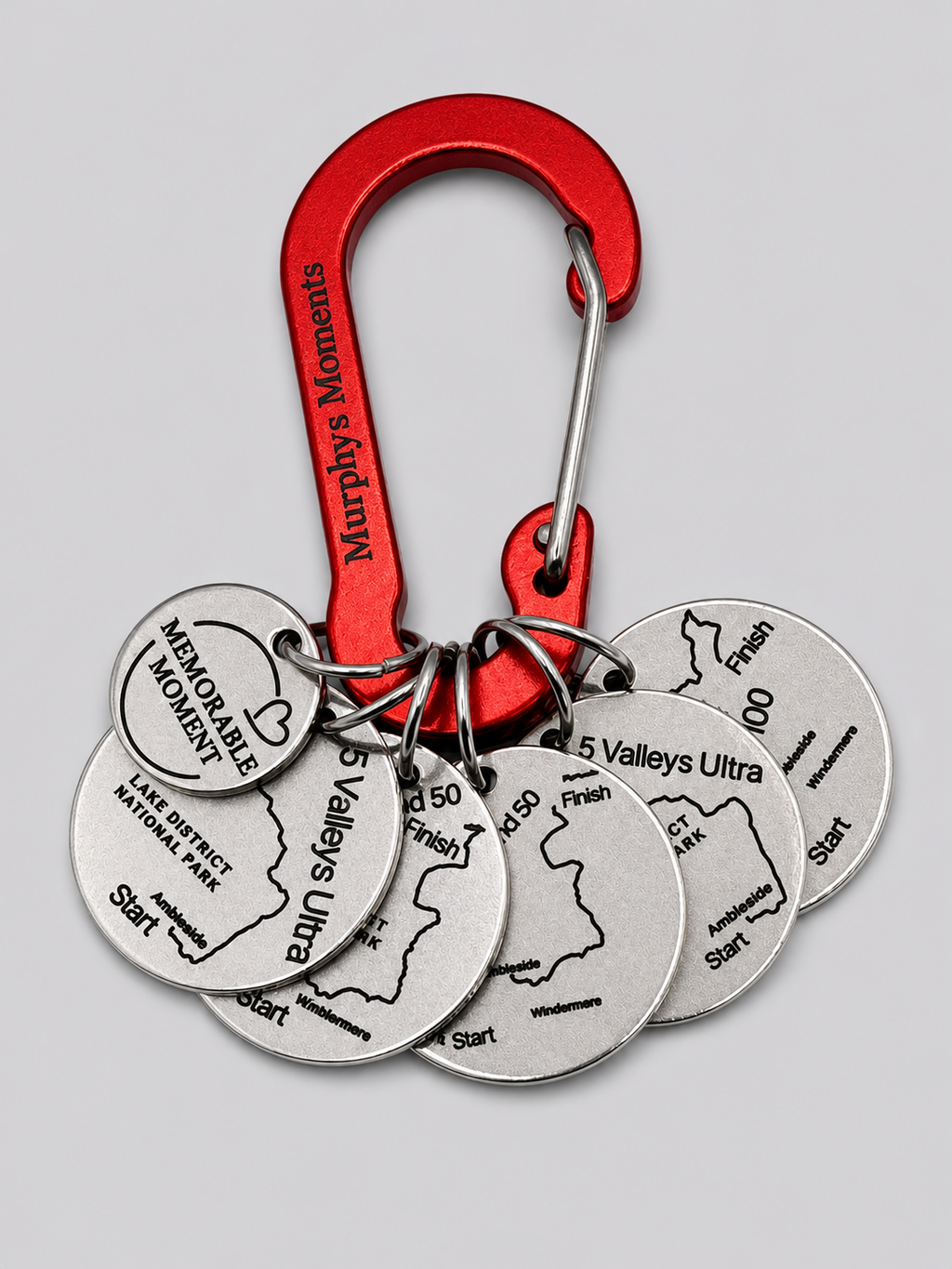 The Ultra Set. 1 personalised carabiner + 1 tag