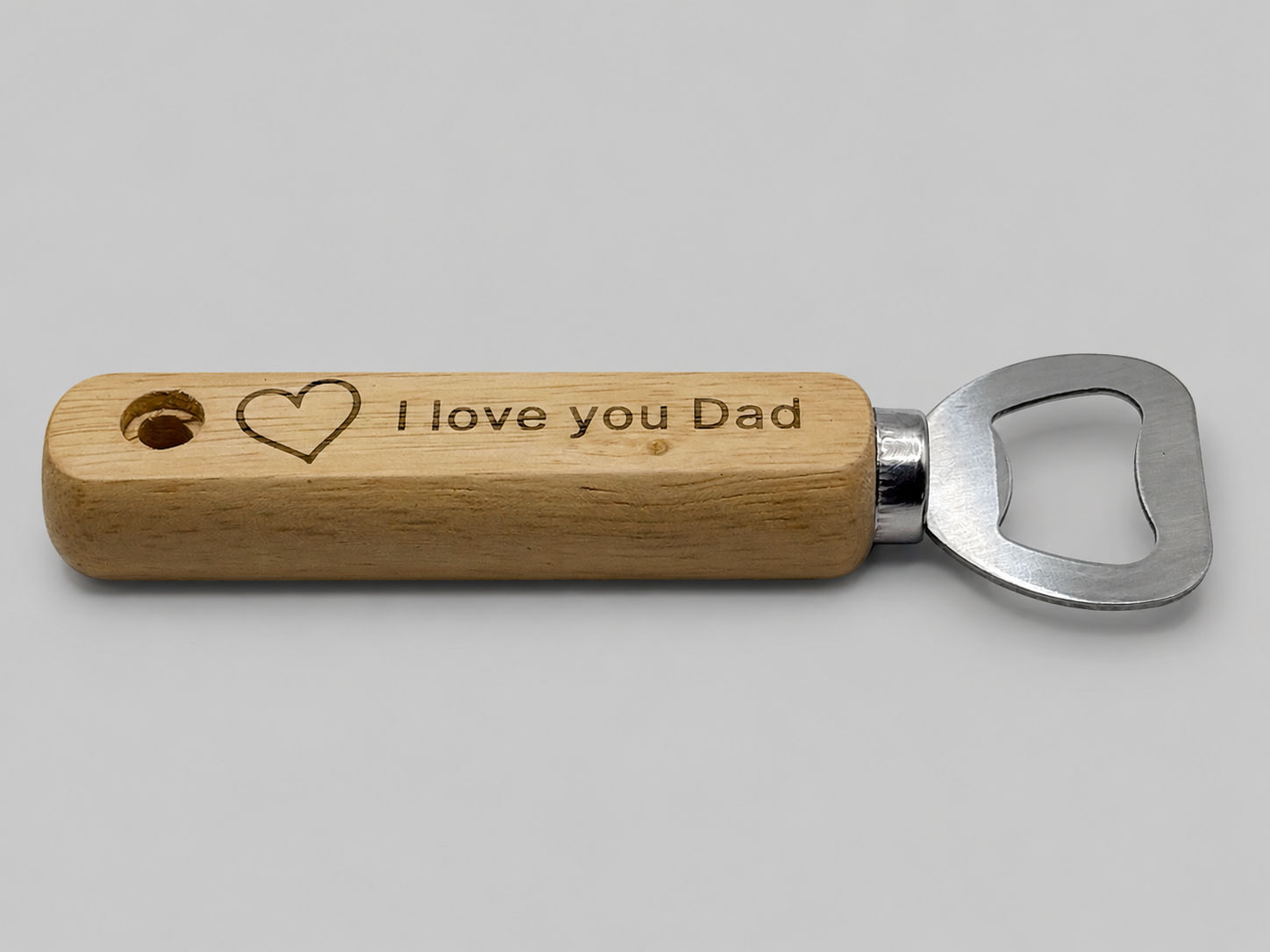 Personalised wooden bottle opener