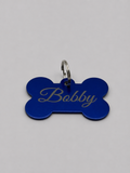 Coloured personalised bone dog tag